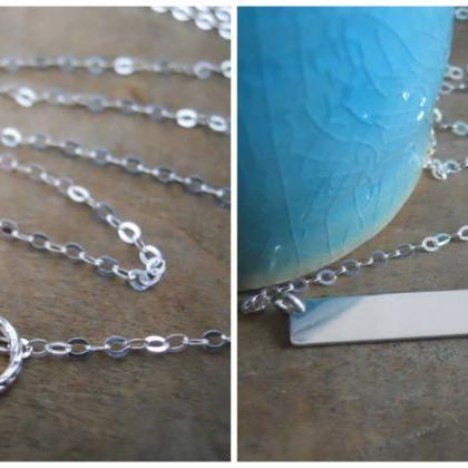 Layered Set Of 2 Silver Necklaces, Sterling Silver..