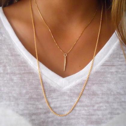 Rope Chain Necklace; Minimal Gold Filled Necklace;..