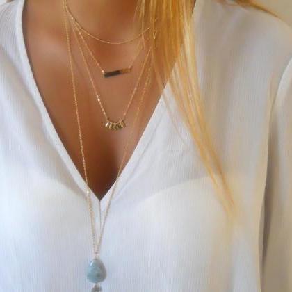 Delicate Gold Boho Necklace, Layering Gold..