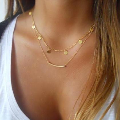 Gold Filled Tube Necklace ; Delicate Tube Necklace..