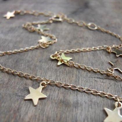 Dainty Star Charms Anklet, Gold Star Anklet,..