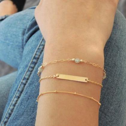 Gold Filled Satellite Bracelet, Dainty Everyday..