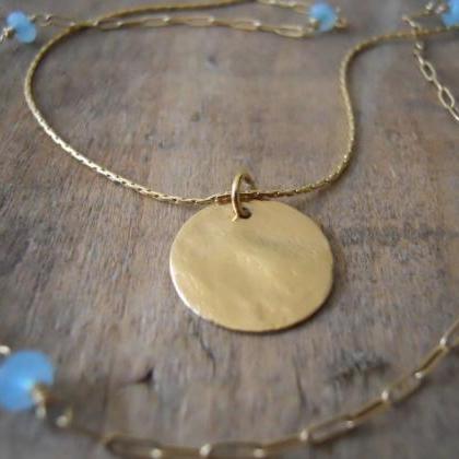 Layered Gold Necklace Set; Gemstone Beads And Gold..