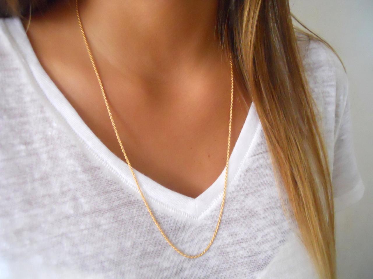 Rope Chain Necklace; Minimal Gold Filled Necklace; Gold Chain Necklace; Dainty Gold Filled Necklace; Layering Necklace;