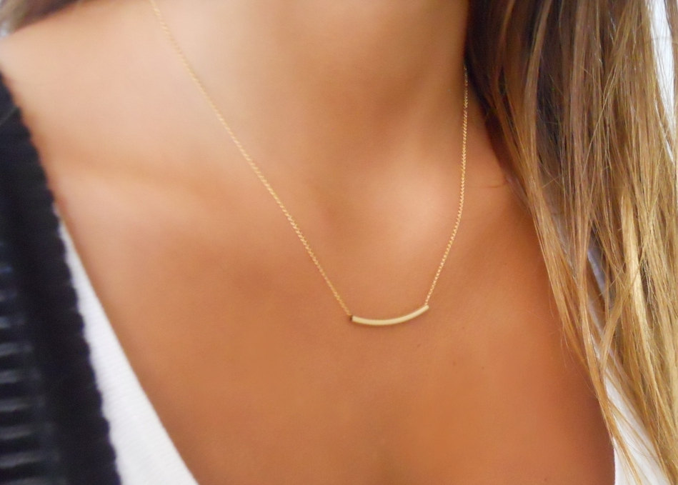 Gold Filled Tube Necklace ; Delicate Tube Necklace ; Dainty Gold Filled Necklace ; Layering Gold Necklace