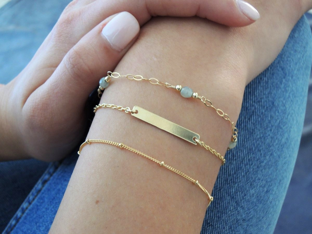 Delicate Gold Bracelet Set, Gold Filled Or Sterling Silver ...