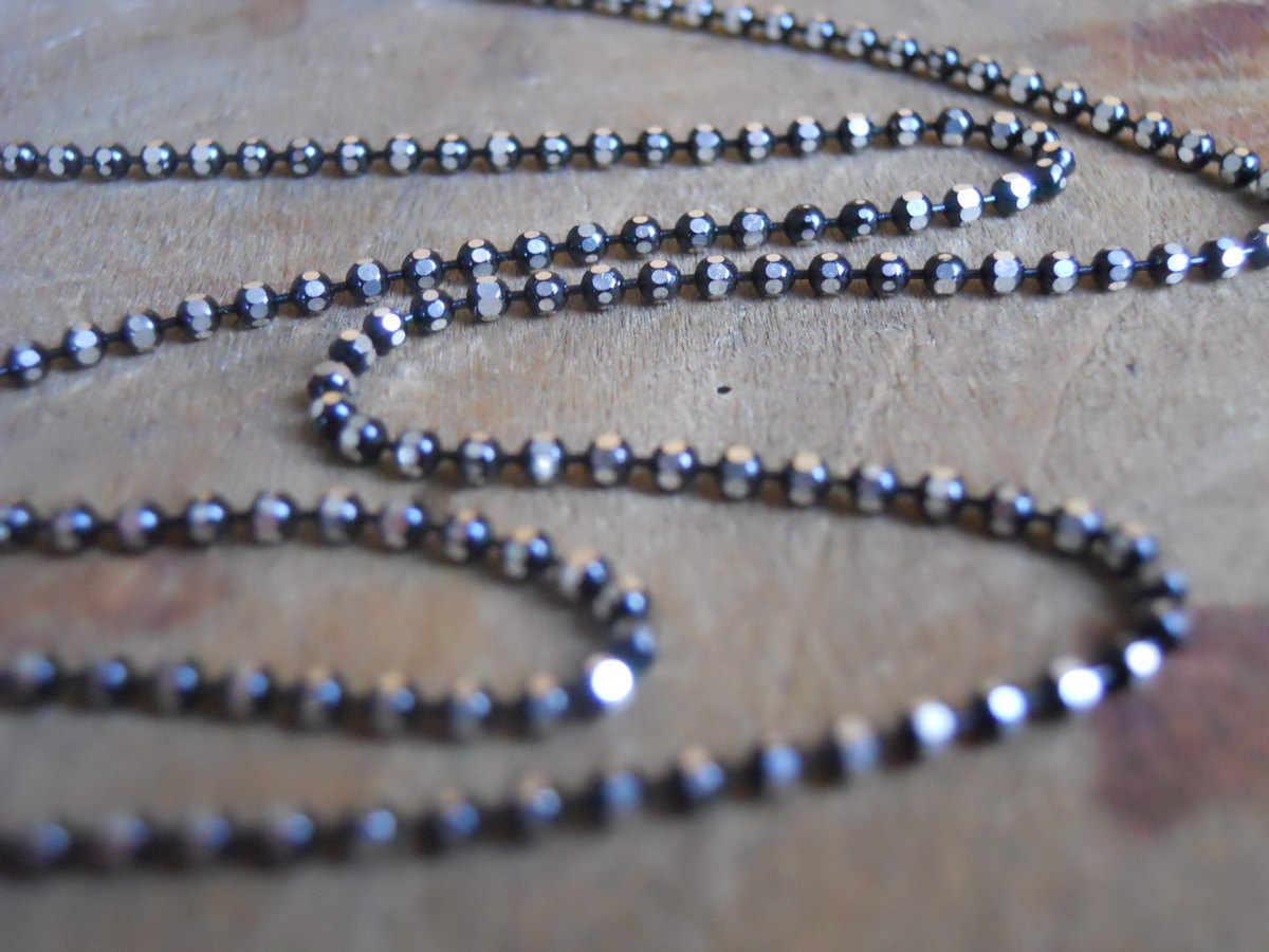Oxidized Sterling Silver Necklaces. Silver Ball Chain Necklace
