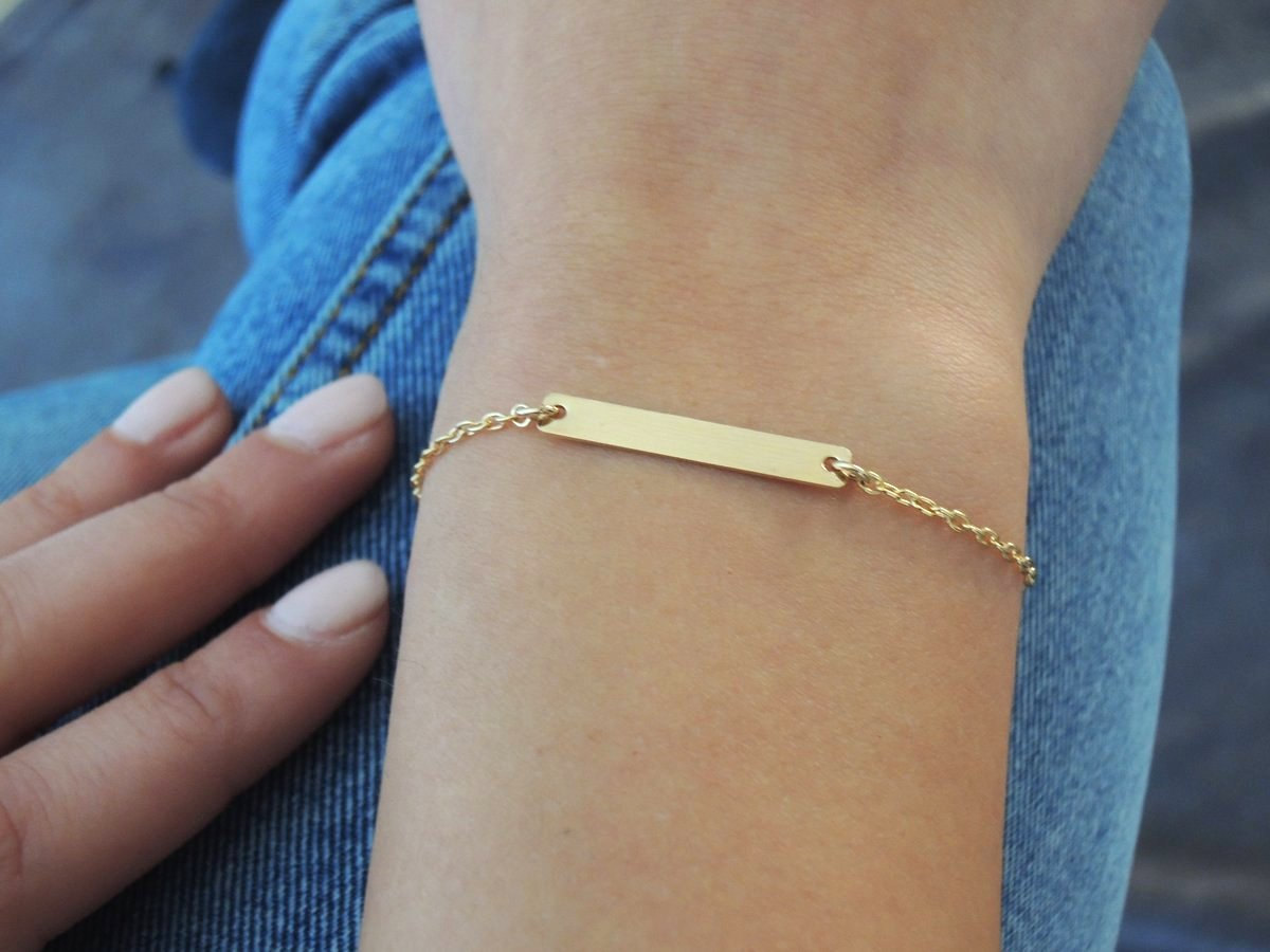Gold Bar Bracelet, Gold Filled Or Sterling Silver, Layering Bracelet ...