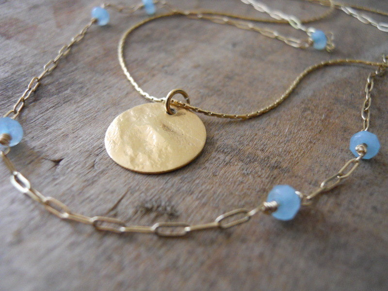 Layered Gold Necklace Set; Gemstone Beads And Gold Necklace; Gold Coin ...